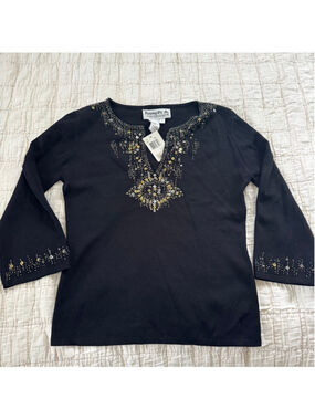 Vintage NWT Joseph A. Top with sequins and beading detail • Size: M